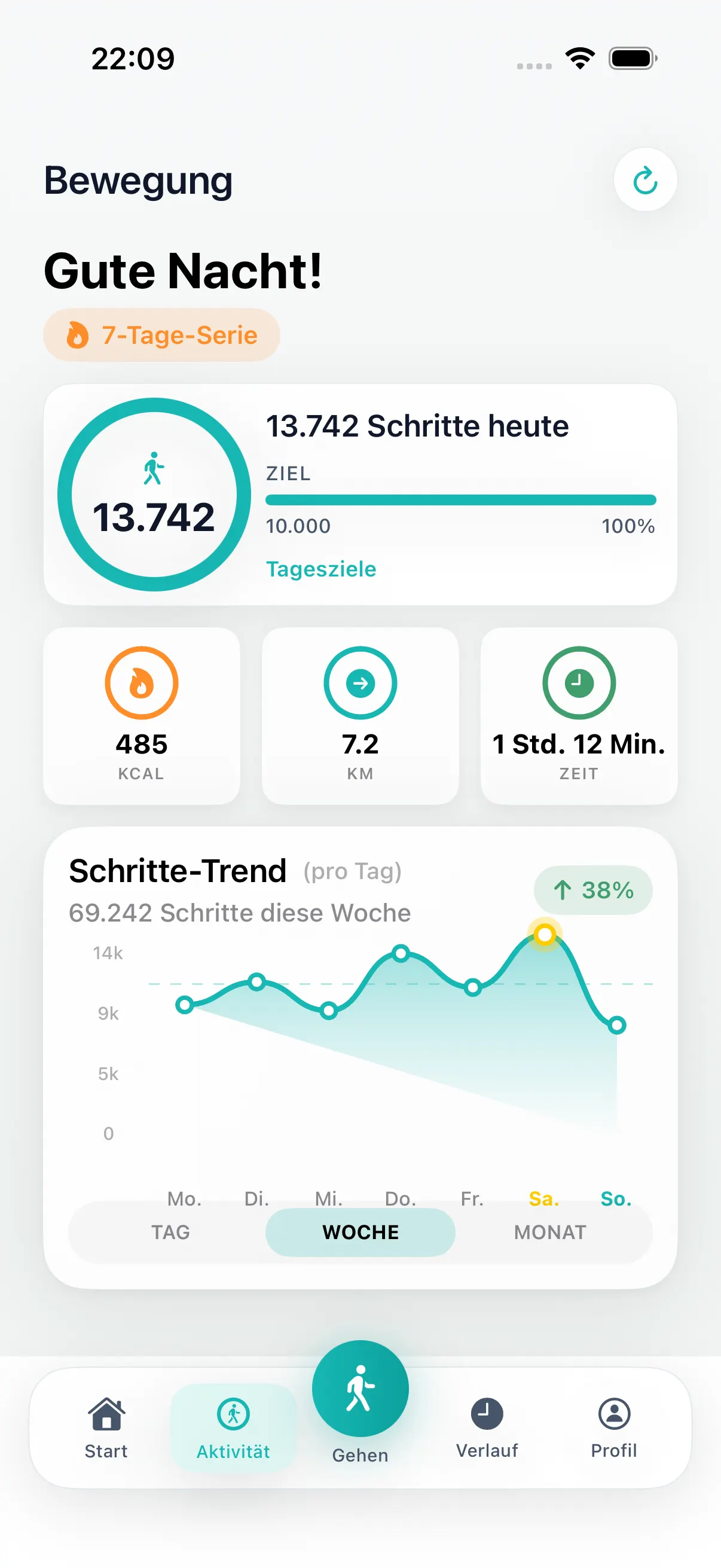 Spaziergang App für iPhone