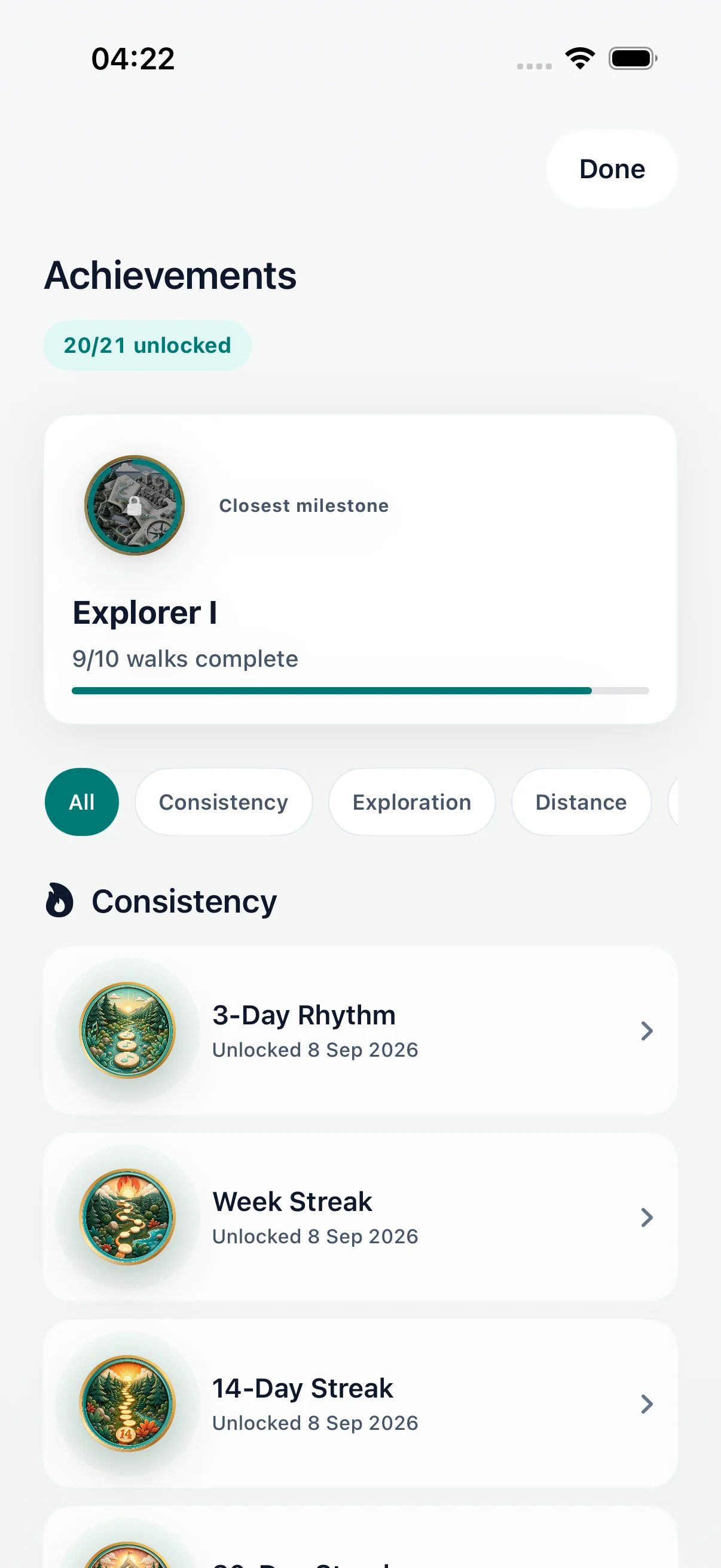 DailyWander: mark your milestones
