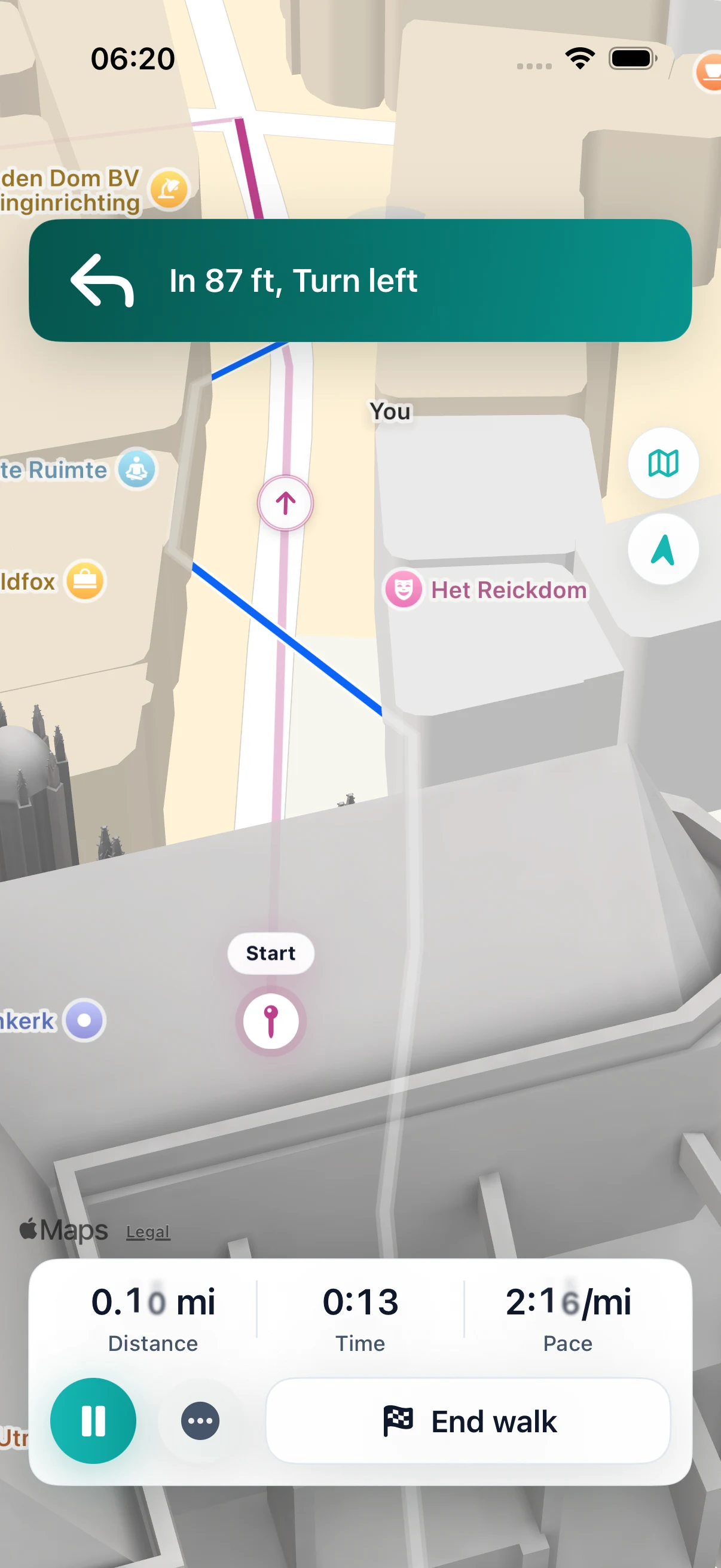 DailyWander turn-by-turn walking navigation