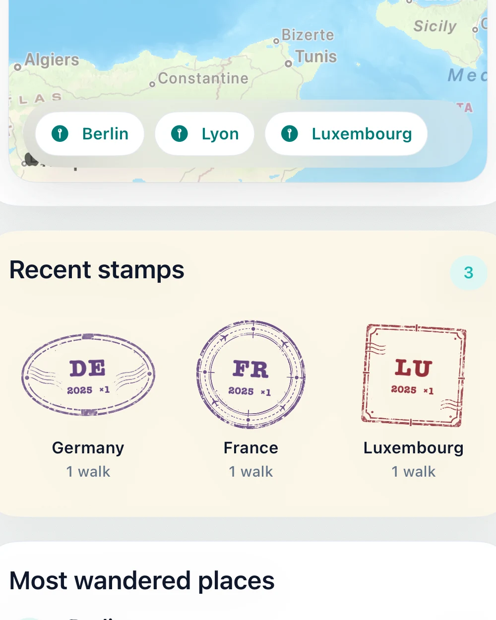 DailyWander Wander Passport country stamps and most wandered places