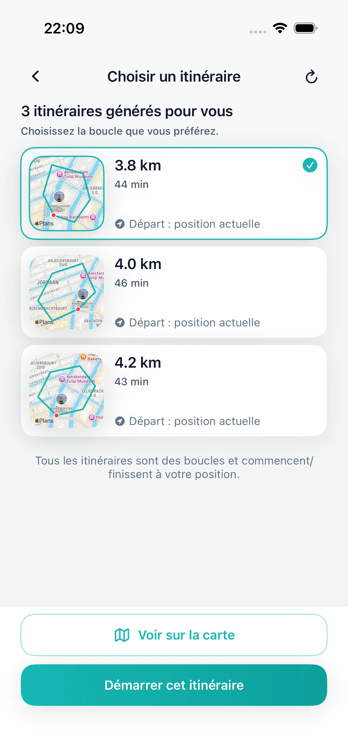 Parcours en boucle